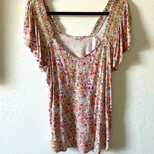 Slouchy Floral Stretchy Blouse